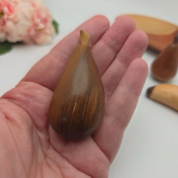 Vintage Rustic Wood Fruits and Tray 6 Piece Hand Made - Picture 7 of 13